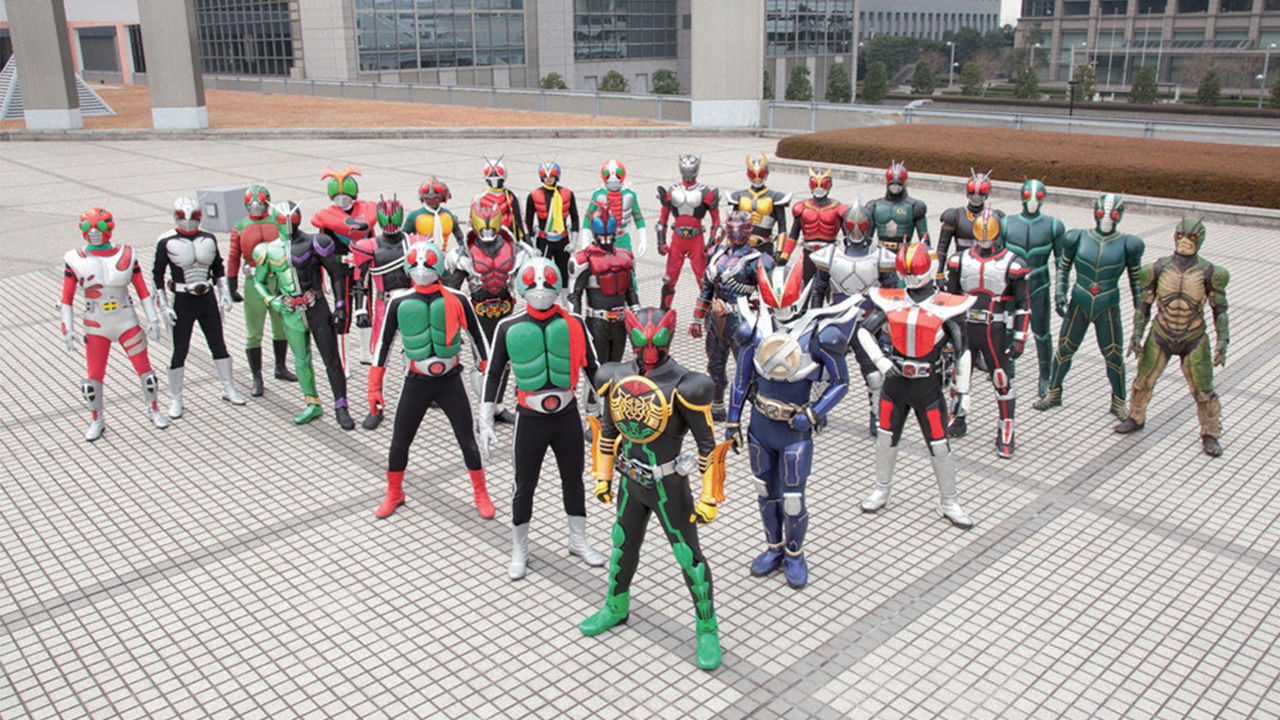 OOO, Den-O, All Riders: Let's Go Kamen Riders backdrop