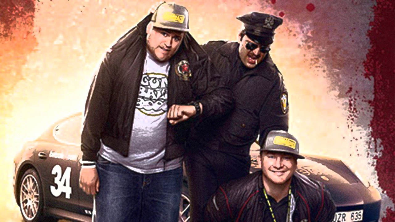 Erik och Mackan Gumball 3000 backdrop