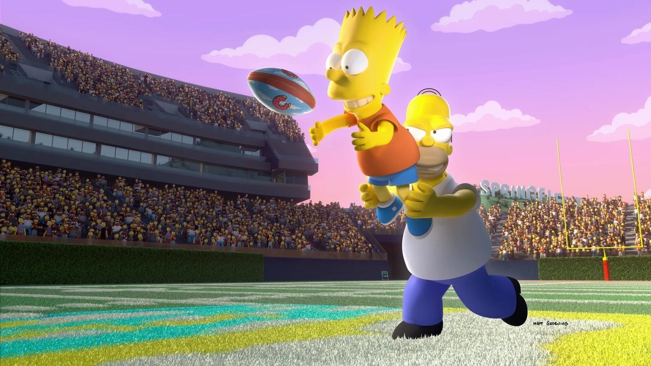 The Simpsons Funday Football backdrop