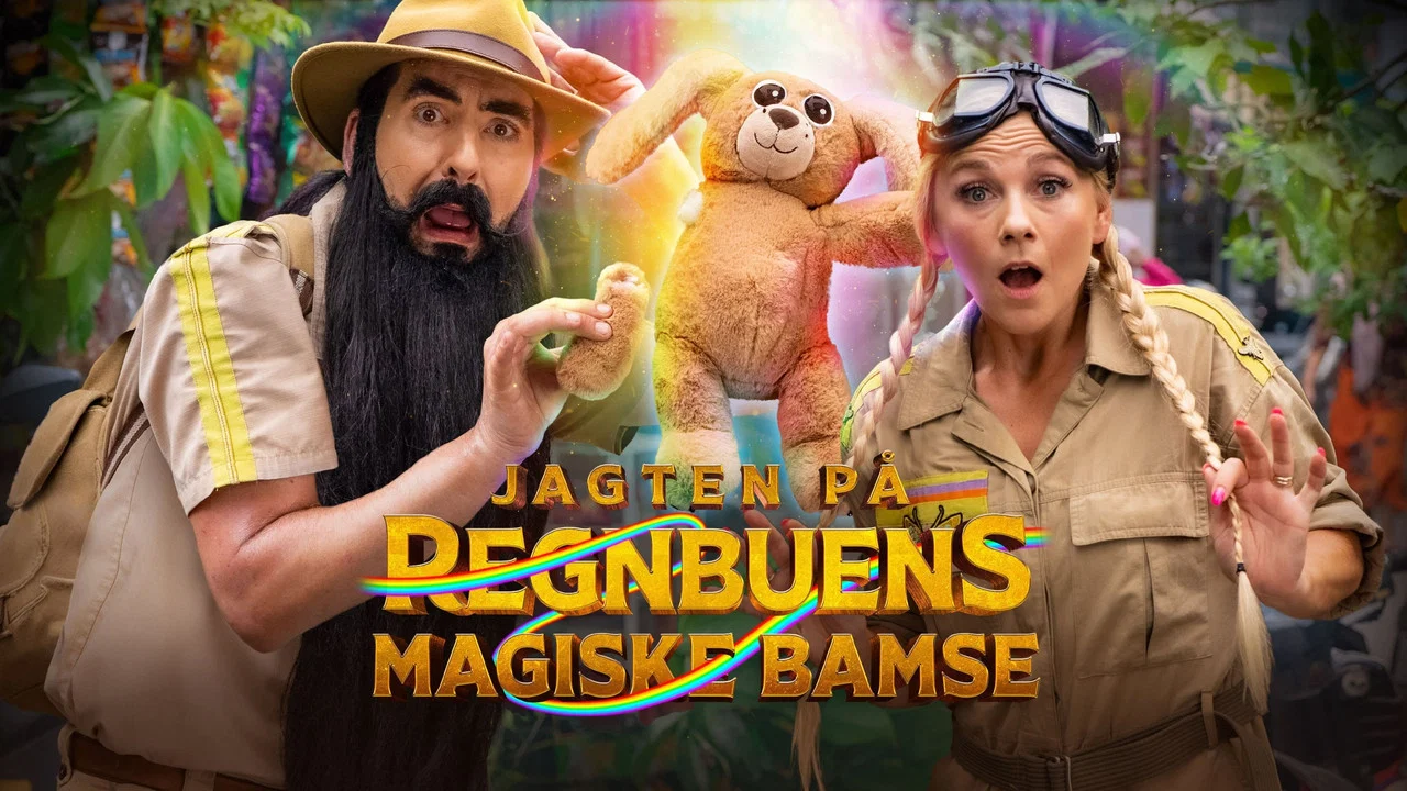 Jagten på regnbuens magiske bamse backdrop