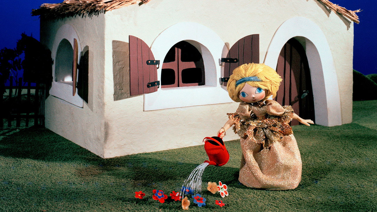 Sluneční panenka a Dešťový panáček backdrop