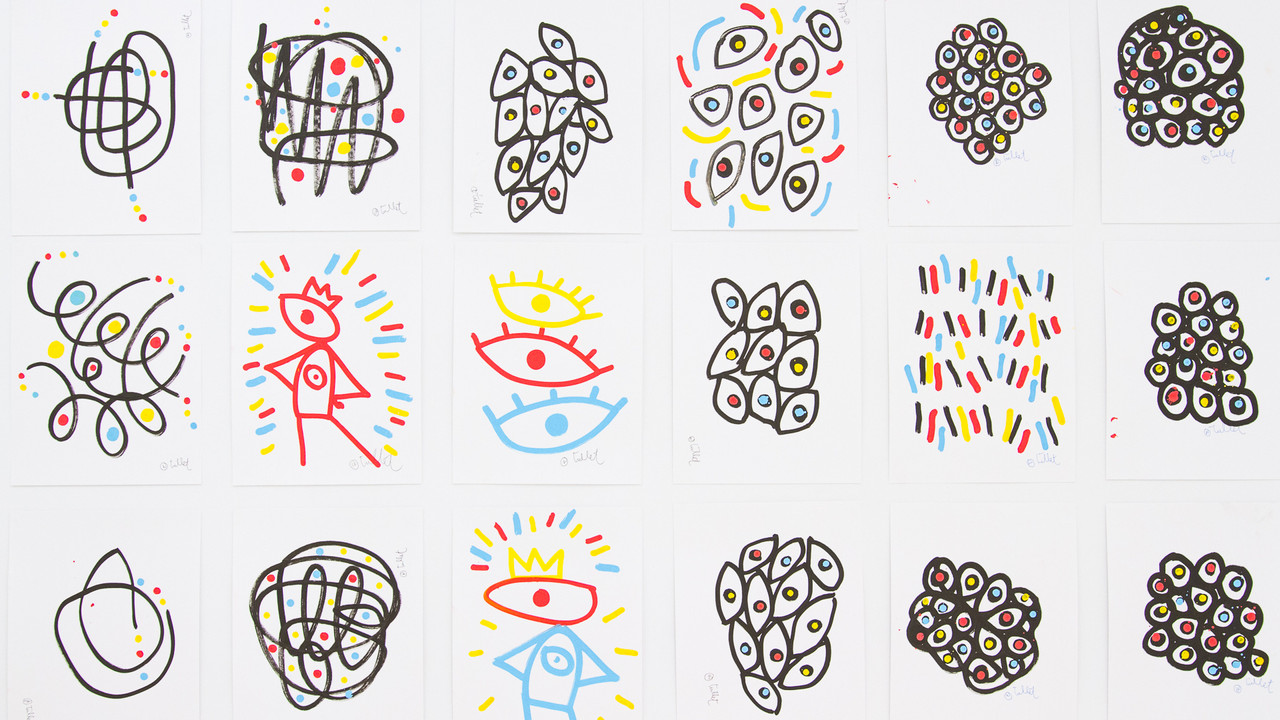 The Ideal Exhibition with Hervé Tullet backdrop