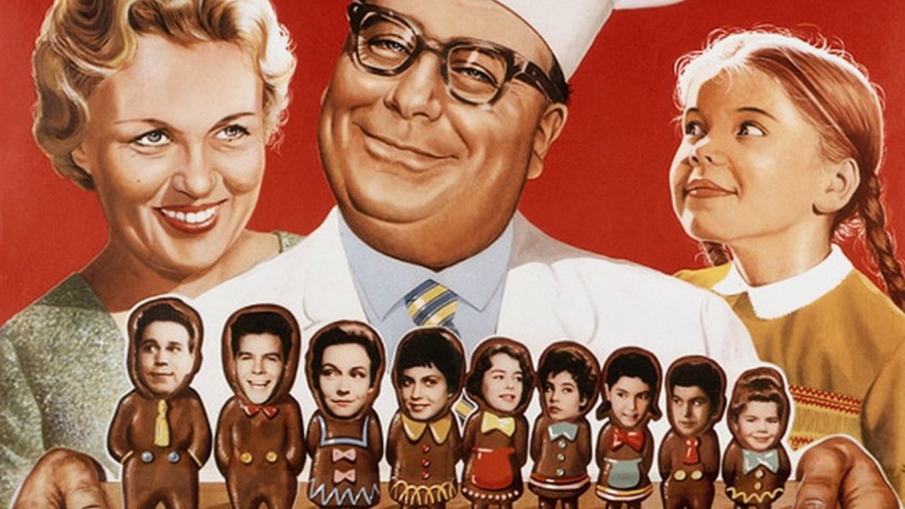 Vater, Mutter und neun Kinder backdrop