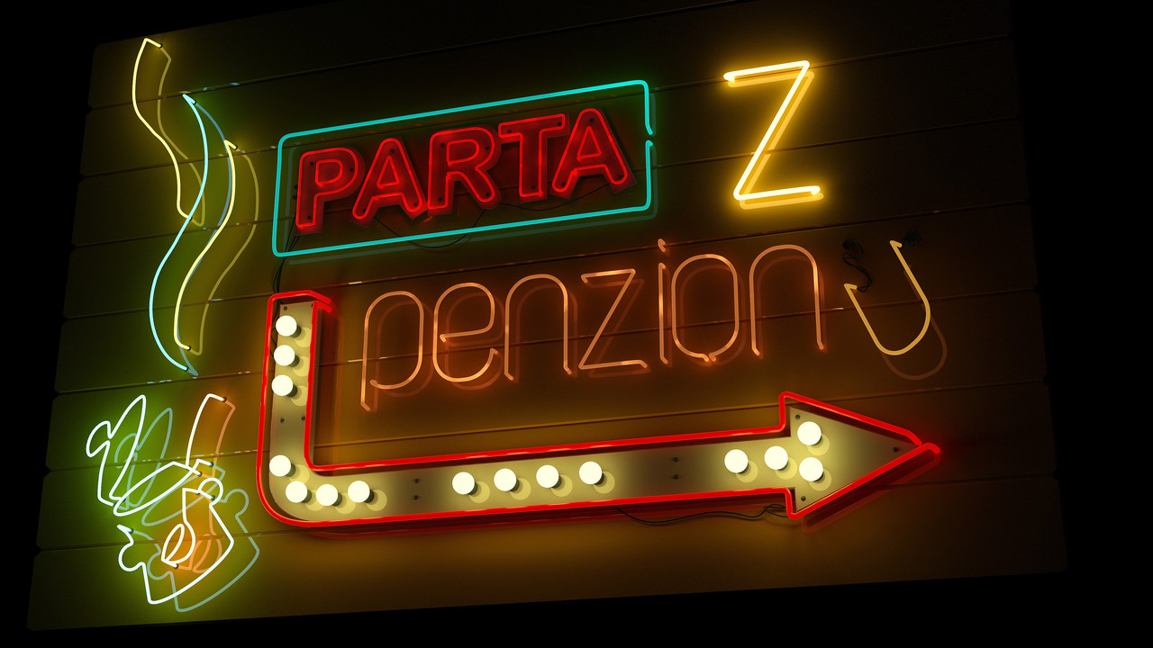 Parta z penzionu backdrop
