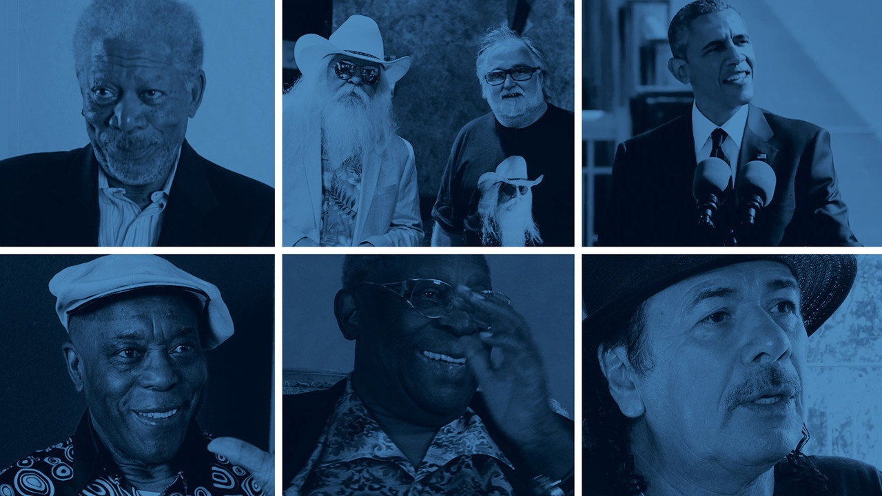 Monochrome: Black, White & Blue backdrop