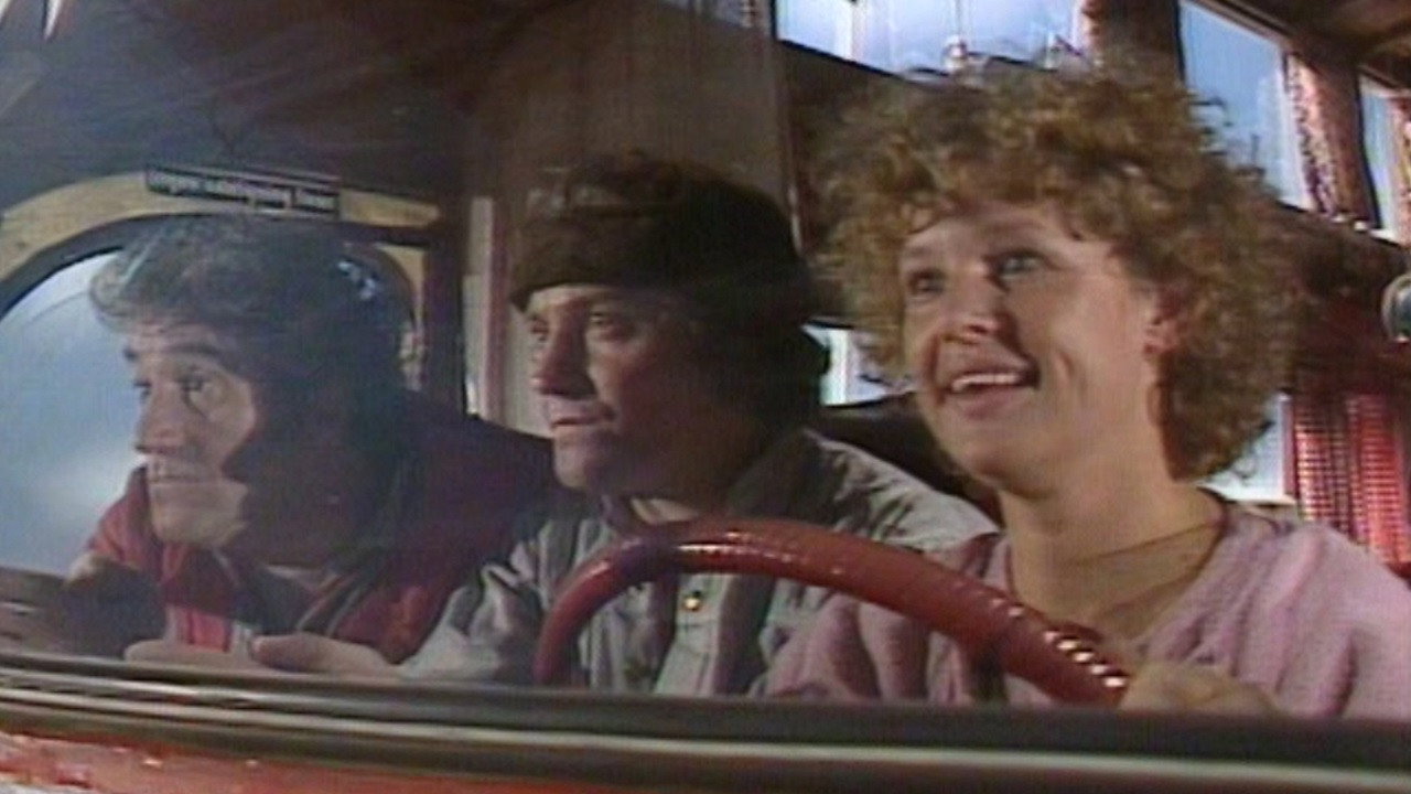 Ude på noget backdrop