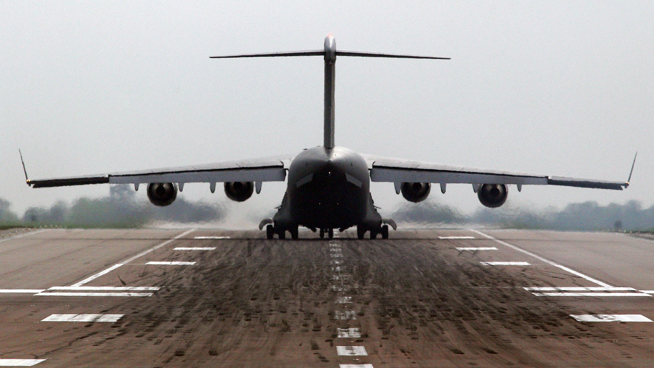 Inside RAF Brize Norton backdrop