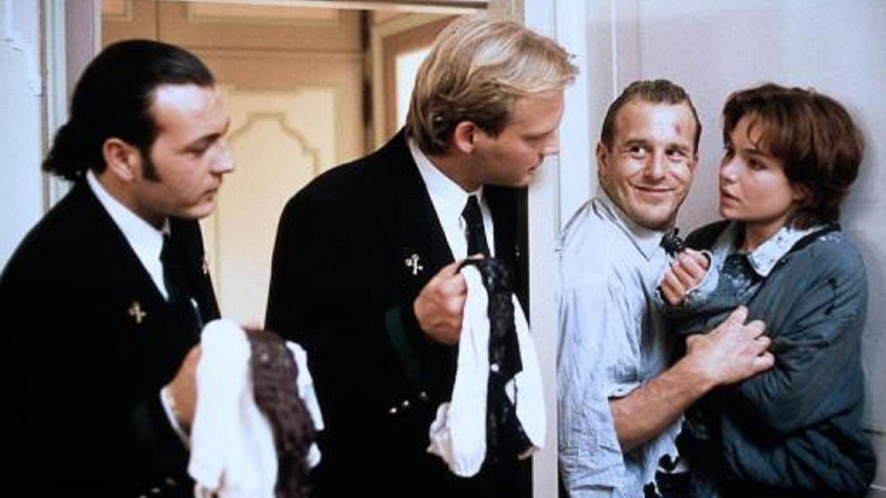 Two Women, Two Men backdrop