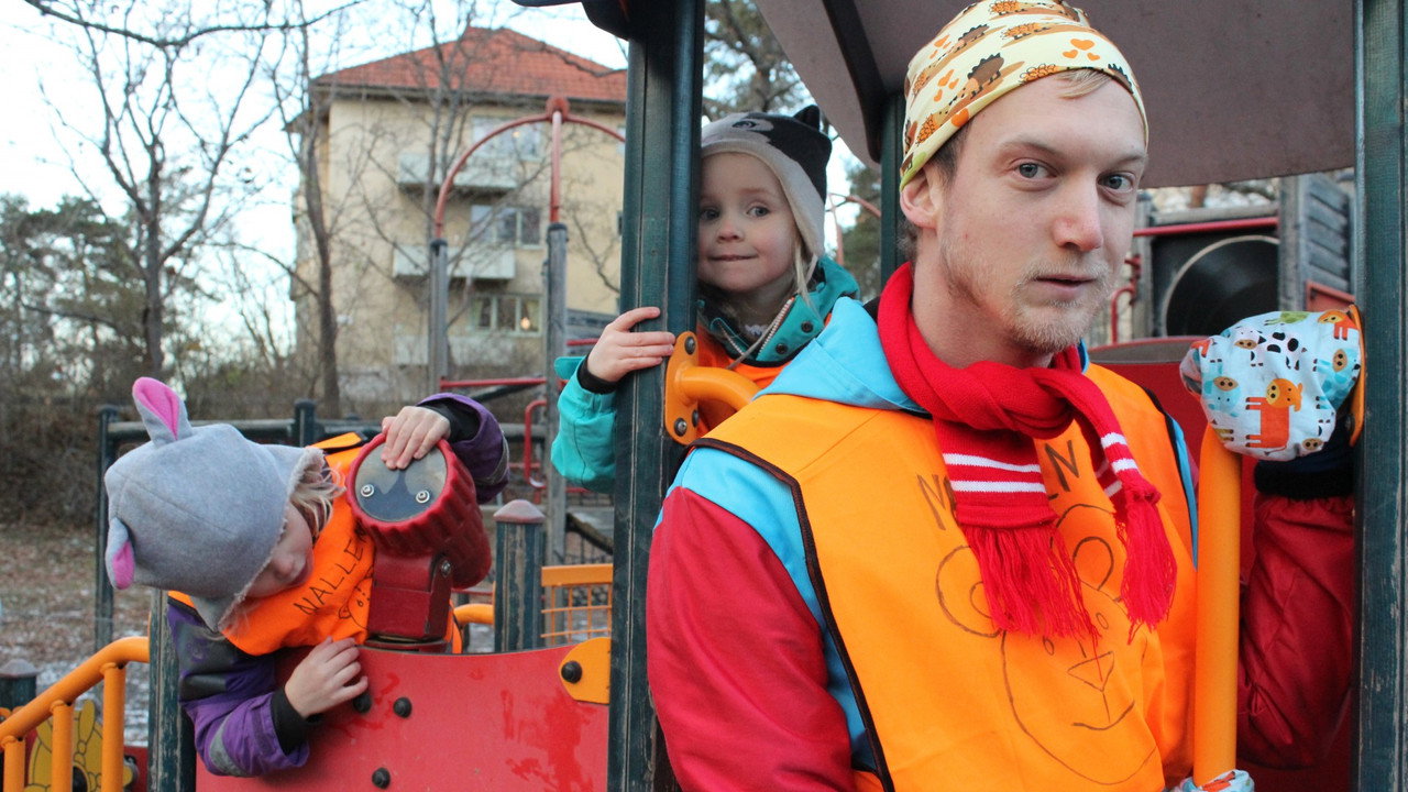 Pappa på förskolan backdrop