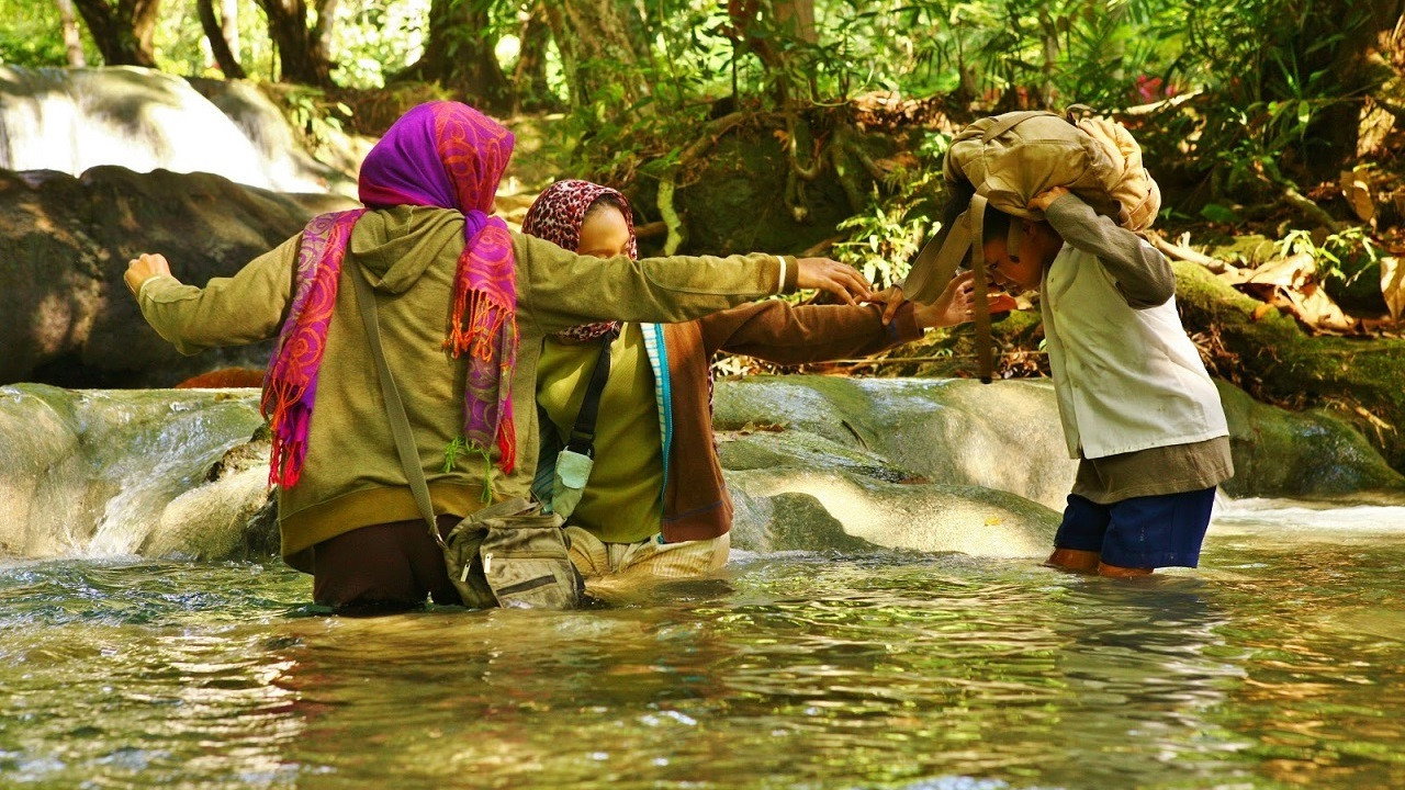 Ang Paglalakbay ng mga Bituin sa Gabing Madilim backdrop
