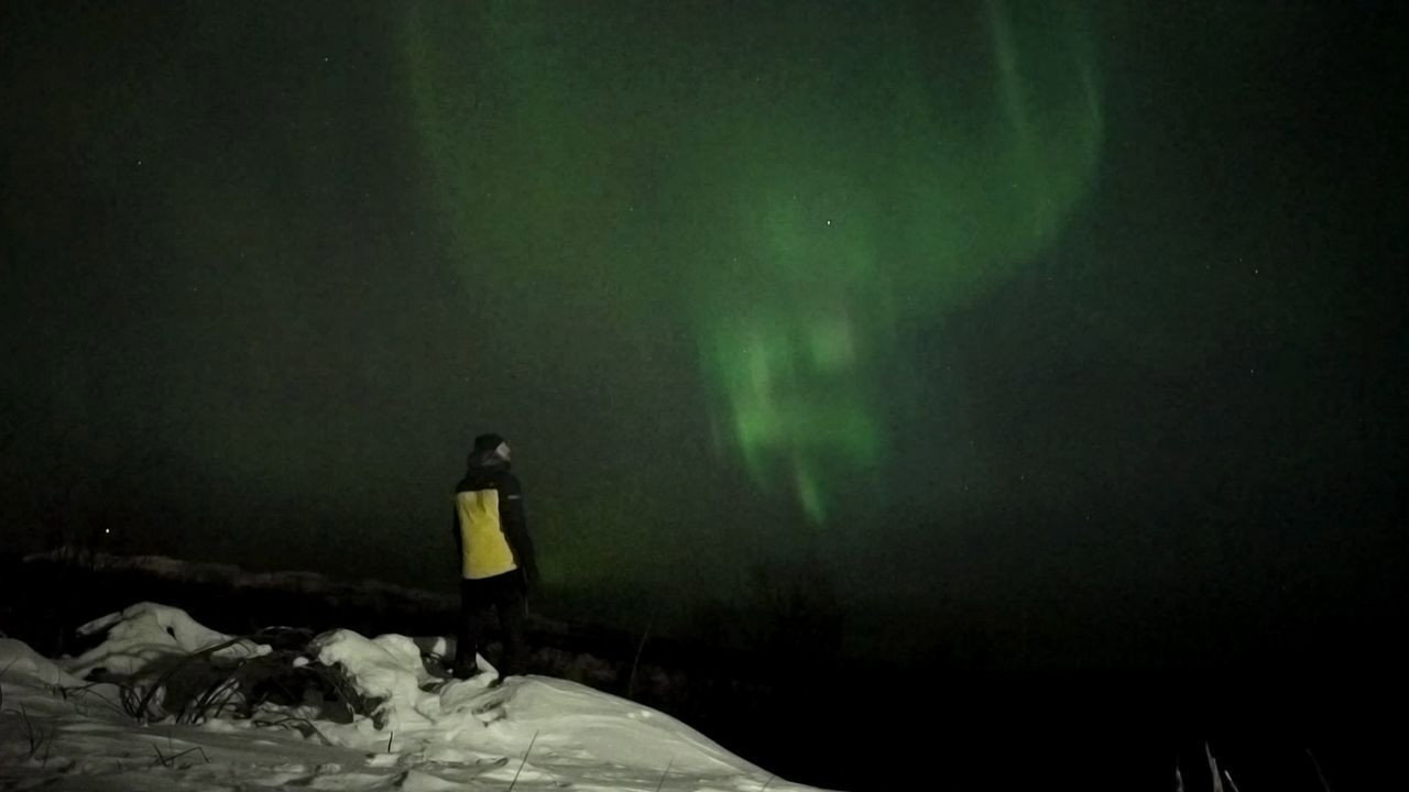 The Northern Lights backdrop