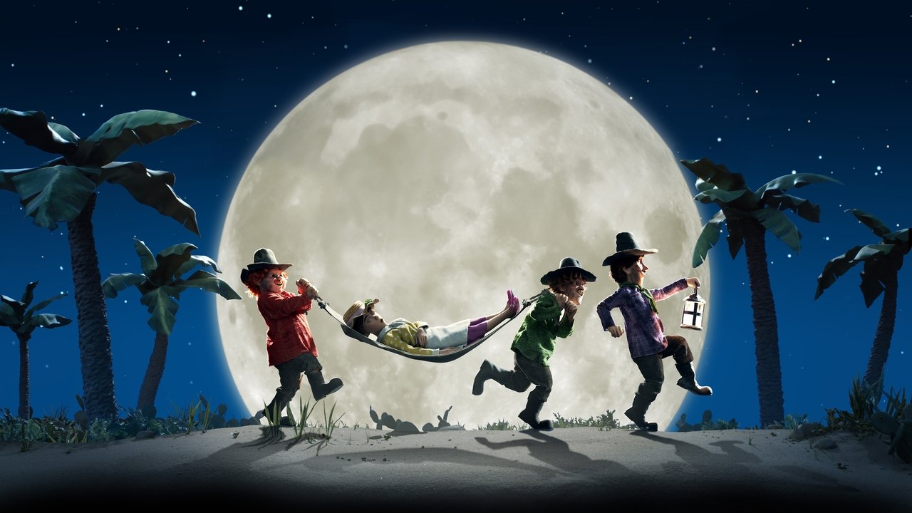 Three Robbers and a Lion backdrop