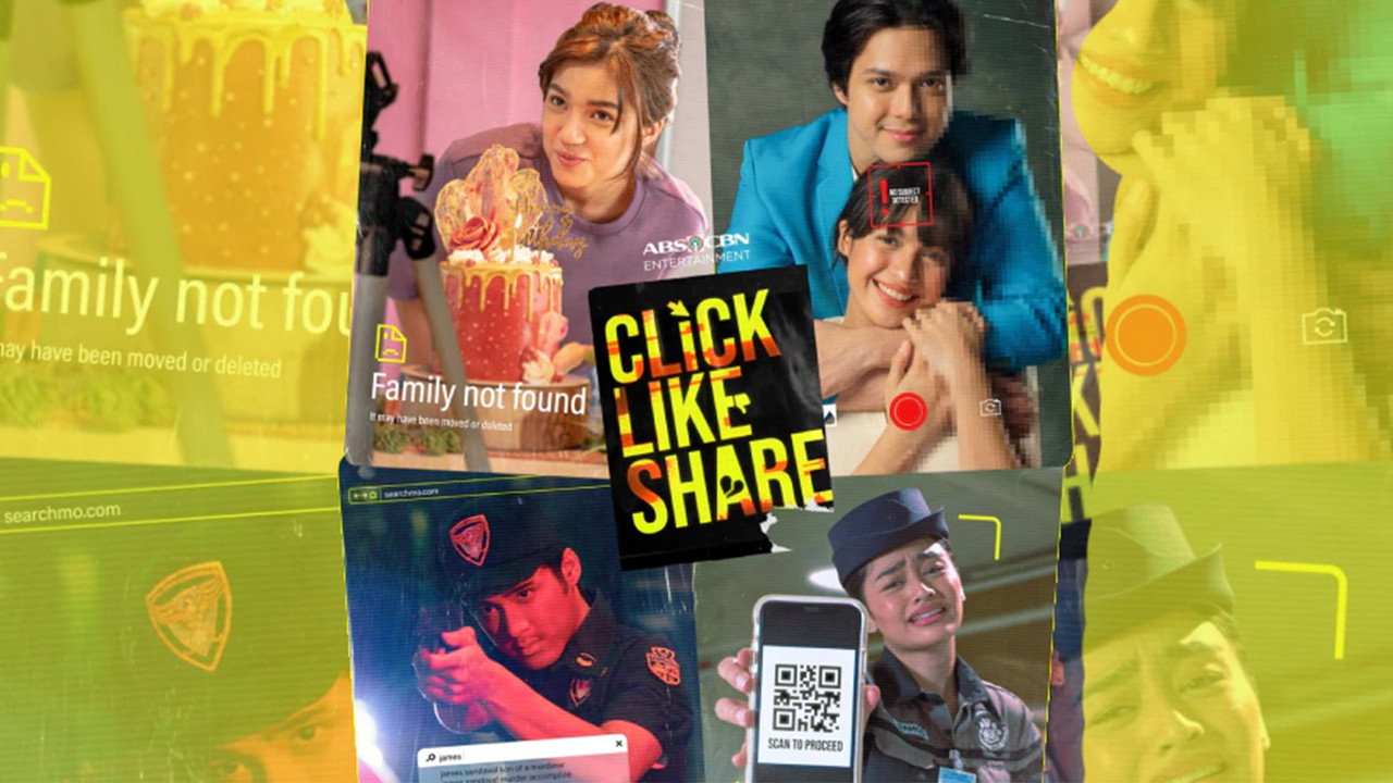 Click, Like, Share backdrop