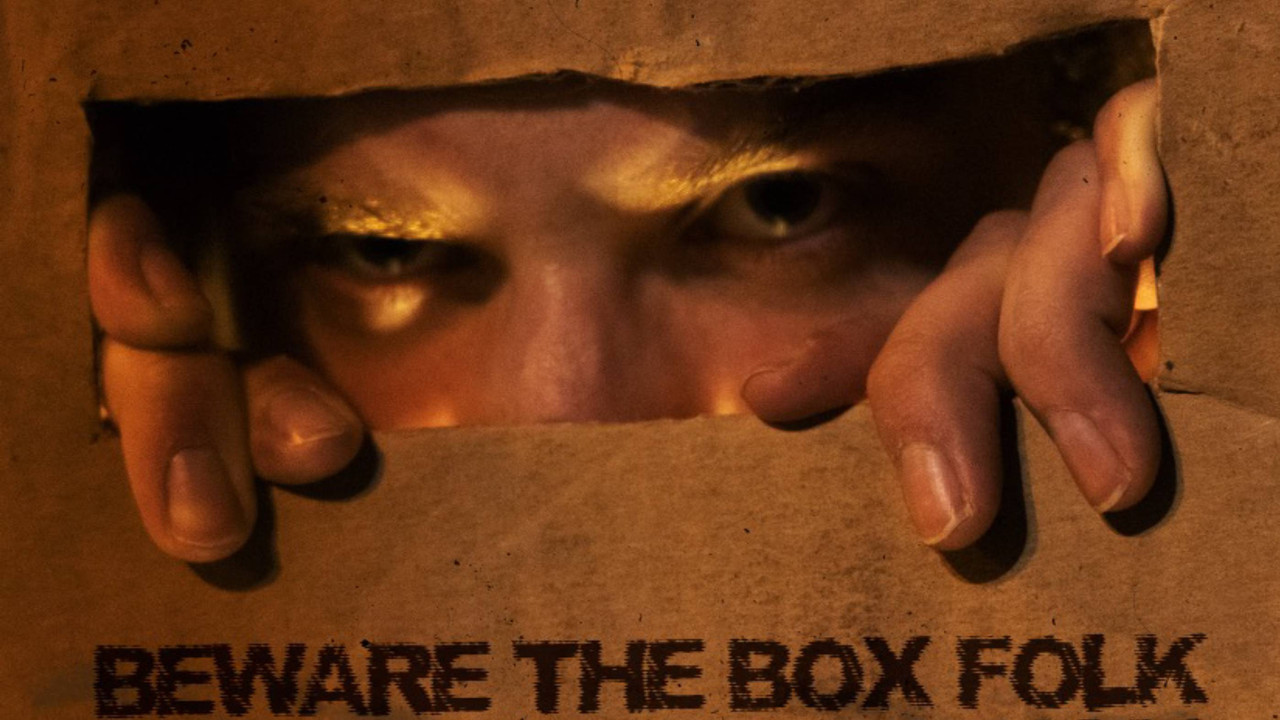 Beware the Box Folk backdrop