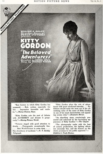 Movie poster for Beloved Adventuress (1917)