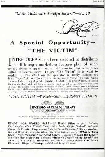 Movie poster for The Victim (1920)
