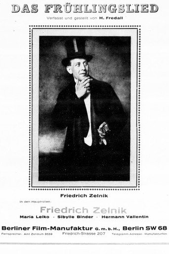 Movie poster for Das Frühlingslied (1918)