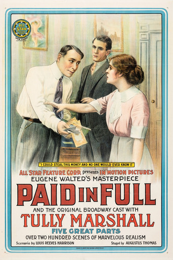 Movie poster for Paid in Full (1914)