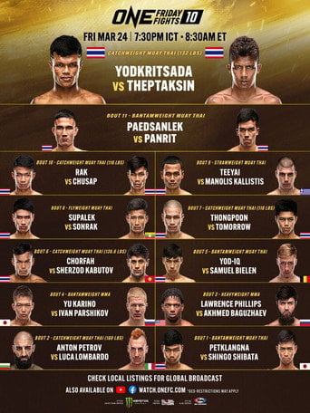 Movie poster for ONE Friday Fights 10: Yodkrisada vs. Thepthaksin (2023)