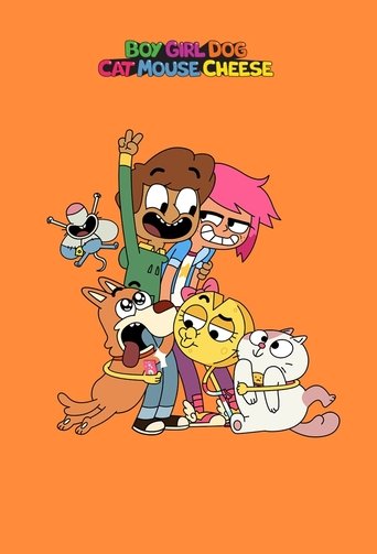 Boy Girl Dog Cat Mouse Cheese poster