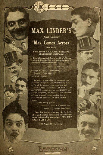 Movie poster for Max Comes Across (1917)