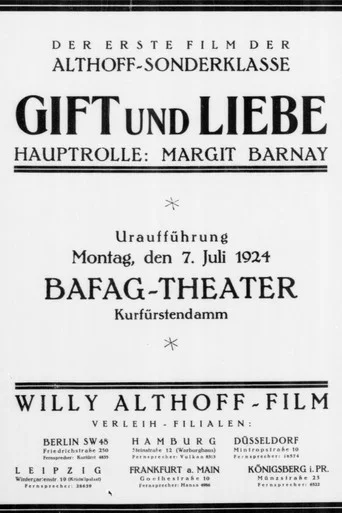 Movie poster for Gift und Liebe (1924)