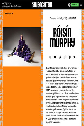 Movie poster for Róisín Murphy - Rock Werchter 2024