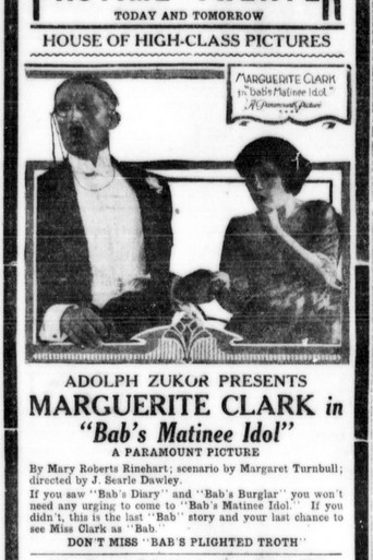 Movie poster for Bab's Matinee Idol (1917)