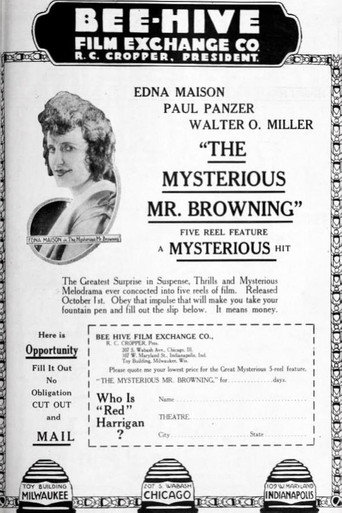 Movie poster for The Mysterious Mr. Browning (1918)