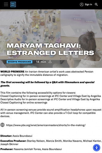 Movie poster for Maryam Taghavi: Estranged Letters (2024)