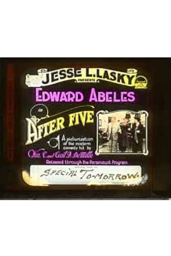 Movie poster for After Five (1915)