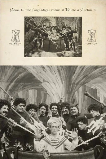 Movie poster for Come fu che l'ingordigia rovinò il Natale a Cretinetti (1910)