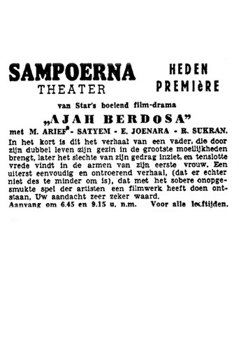 Movie poster for Ajah Berdosa (1941)