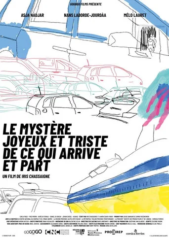 Movie poster for Le mystère joyeux et triste de ce qui arrive et part (2026)