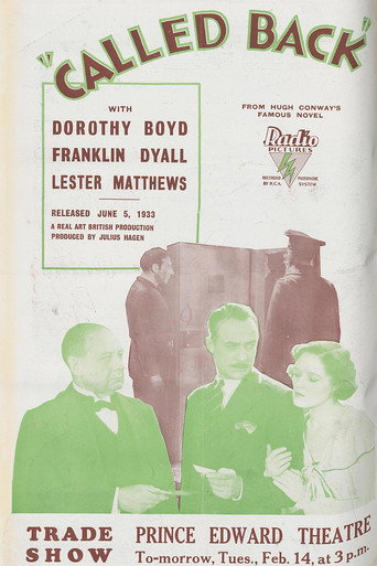 Movie poster for Called Back (1933)