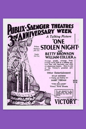 Movie poster for One Stolen Night (1929)