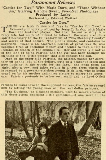 Movie poster for Castles for Two (1917)