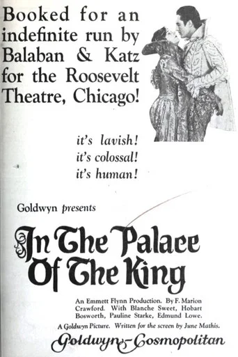 Movie poster for In the Palace of the King (1923)