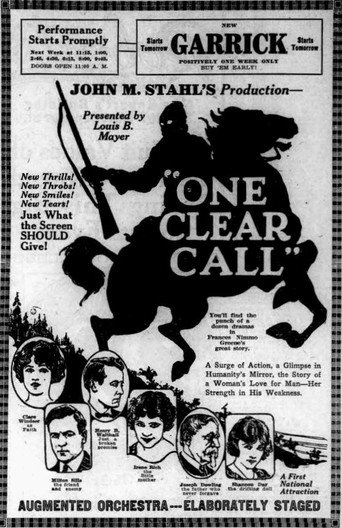Movie poster for One Clear Call (1922)