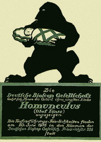 Movie poster for The Love Tragedy of the Homunculus (1916)