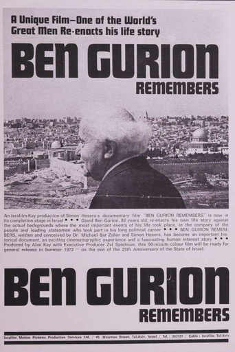 Movie poster for Ben Gurion Remembers (1972)