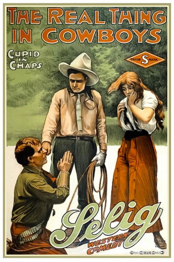 Movie poster for The Real Thing in Cowboys (1914)