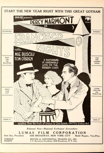 Movie poster for San Francisco Nights (1928)
