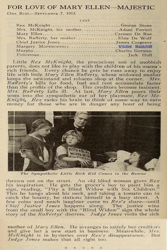 Movie poster for For Love of Mary Ellen (1915)