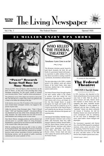 Movie poster for Who Killed the Federal Theatre? (2003)