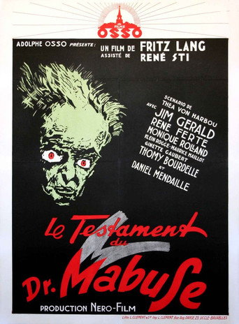 Movie poster for The Testament of Dr. Mabuse (1933)