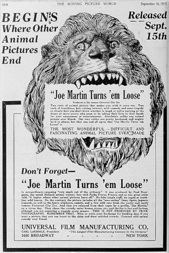 Movie poster for Joe Martin Turns 'Em Loose (1915)