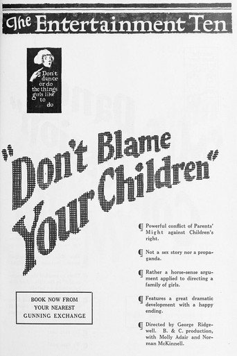 Movie poster for Don't Blame Your Children (1922)