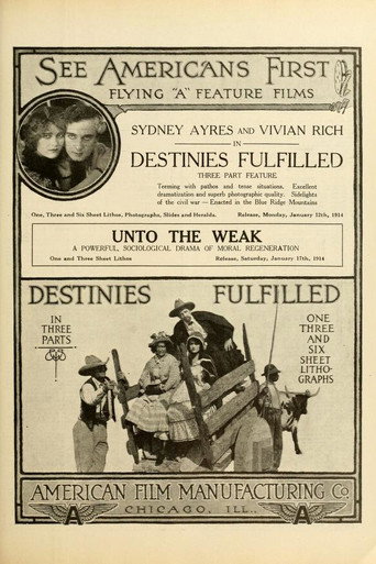 Movie poster for Destinies Fulfilled (1914)