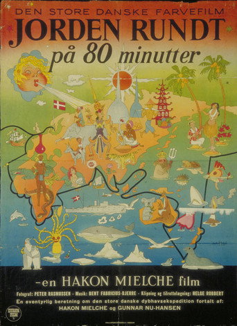 Movie poster for Jorden rundt på 80 minutter (1955)
